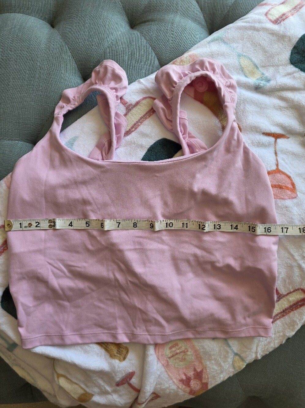 Blogilates Ruffle Strap Cropped Tank - Picture 2 of 5